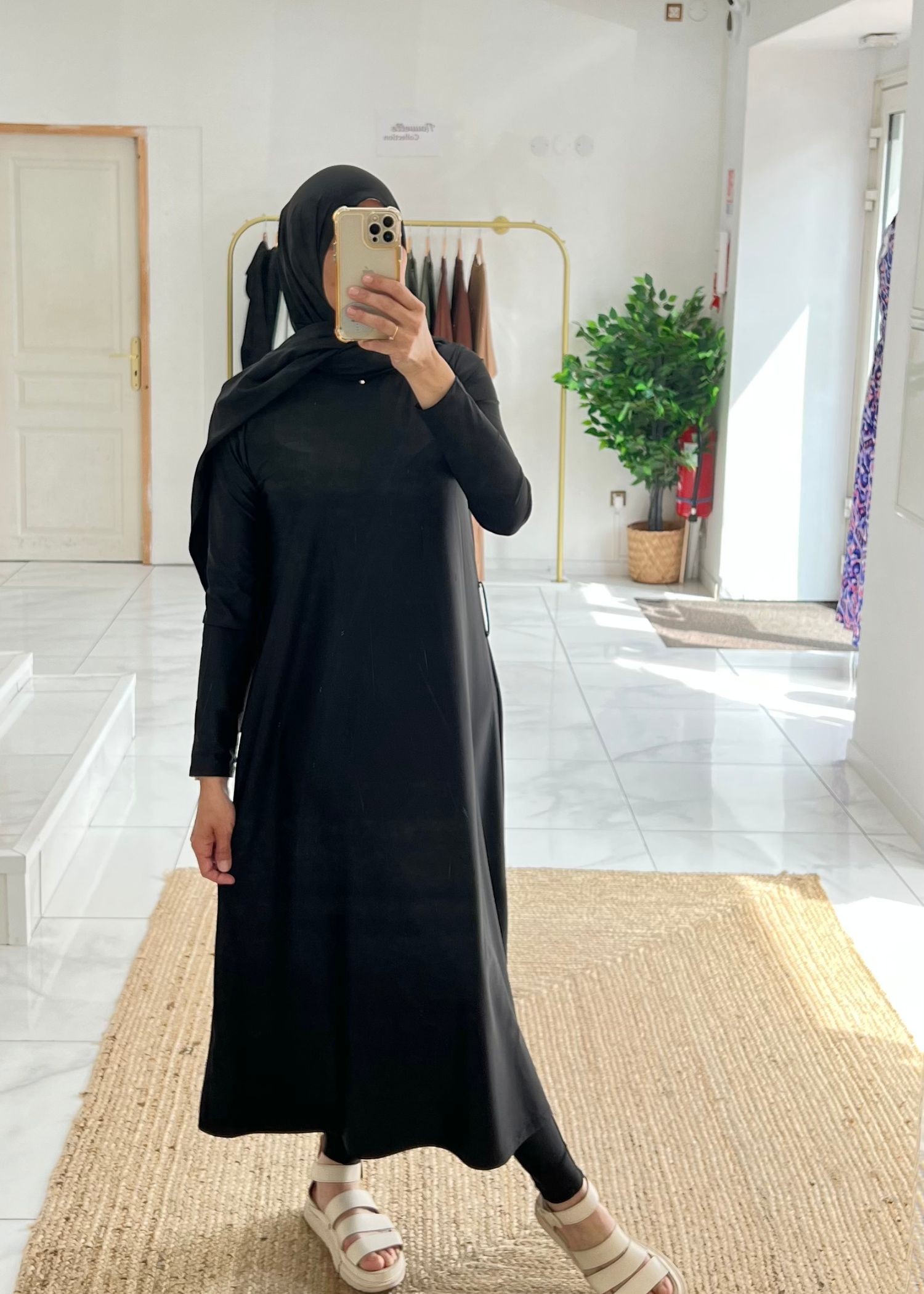 Burkini long avec hijab noir