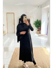 Burkini long avec hijab noir
