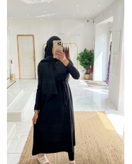 Burkini long avec hijab noir