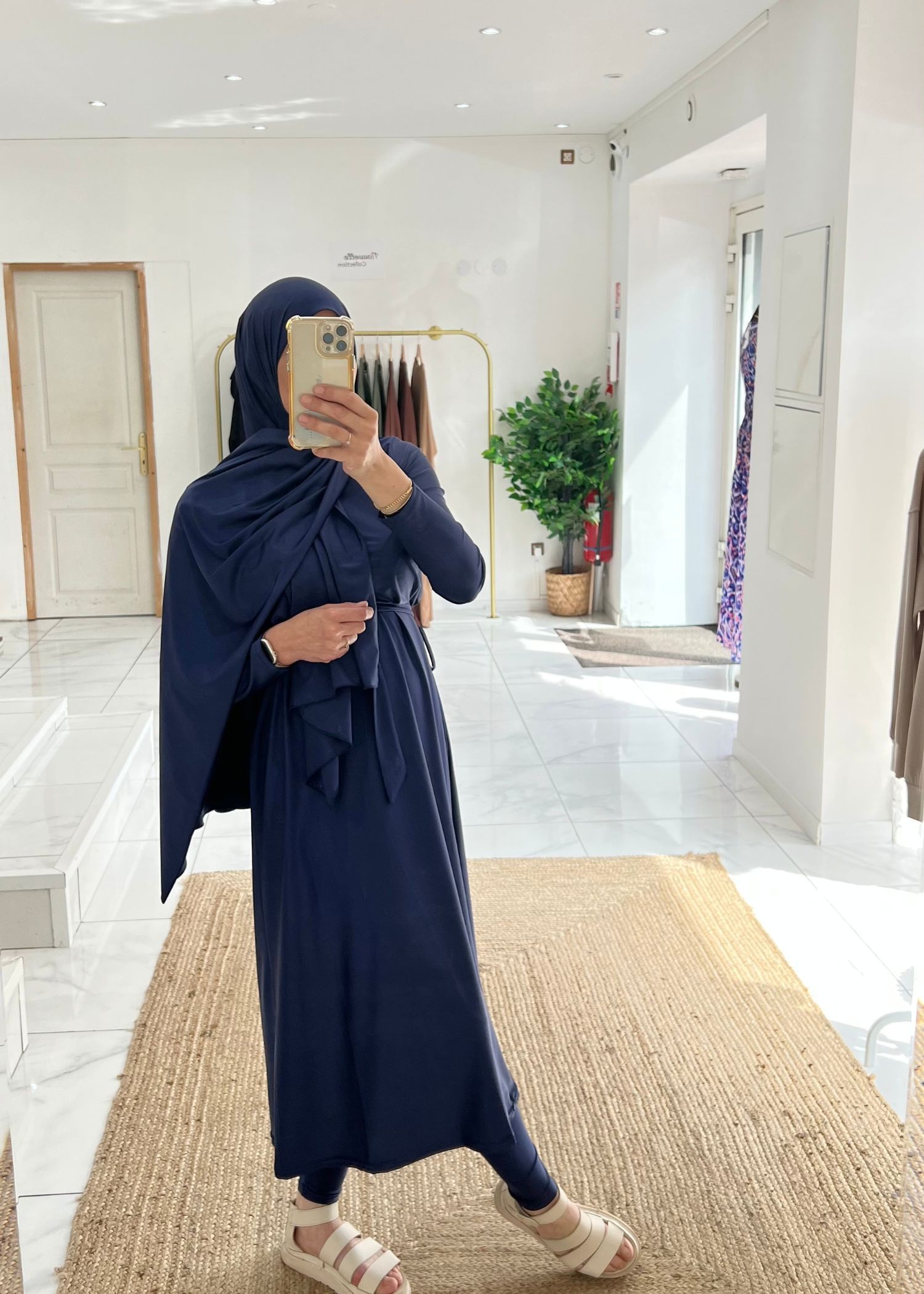 Burkini long avec hijab marine