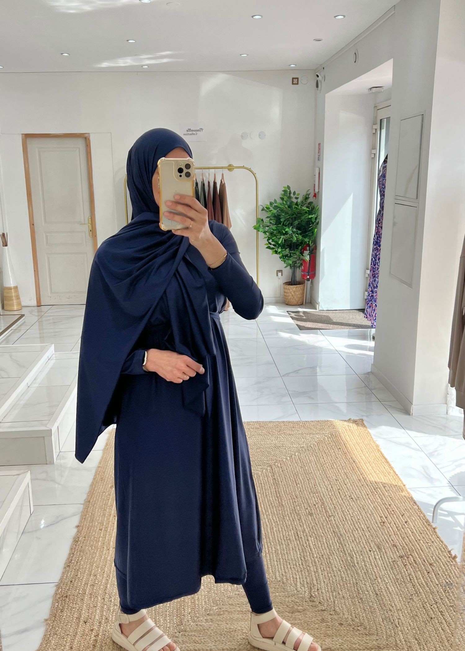 Burkini long avec hijab marine