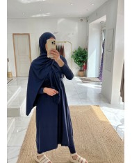 Burkini long avec hijab marine