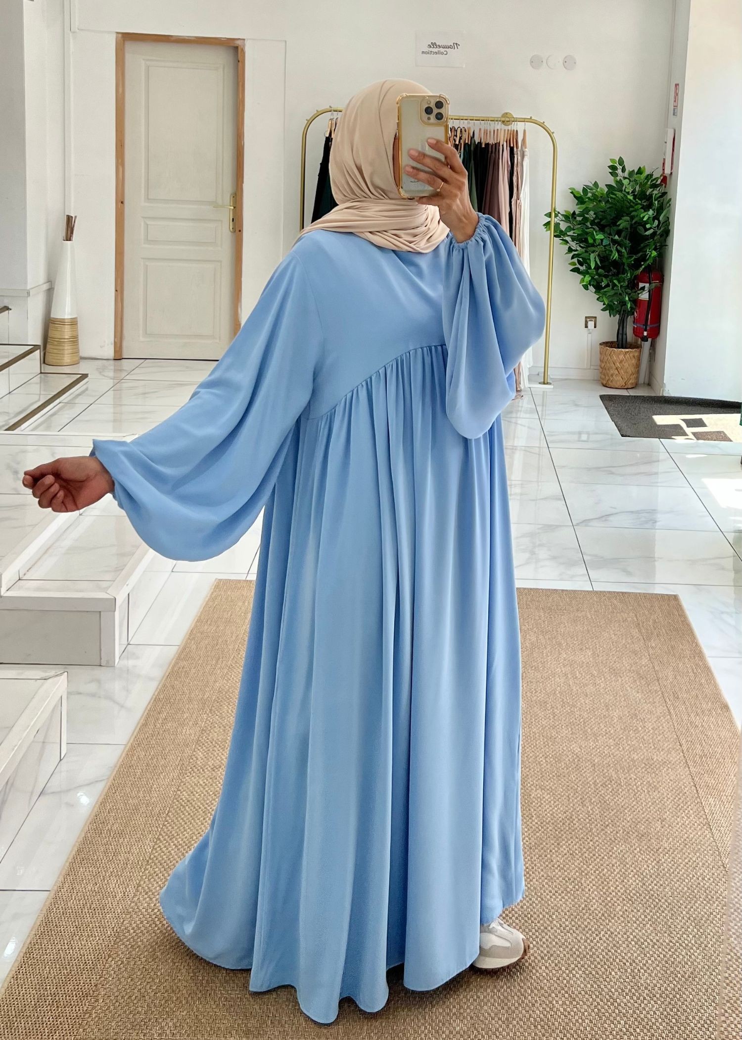 Abaya ballon bleu Abaya ballon bleu