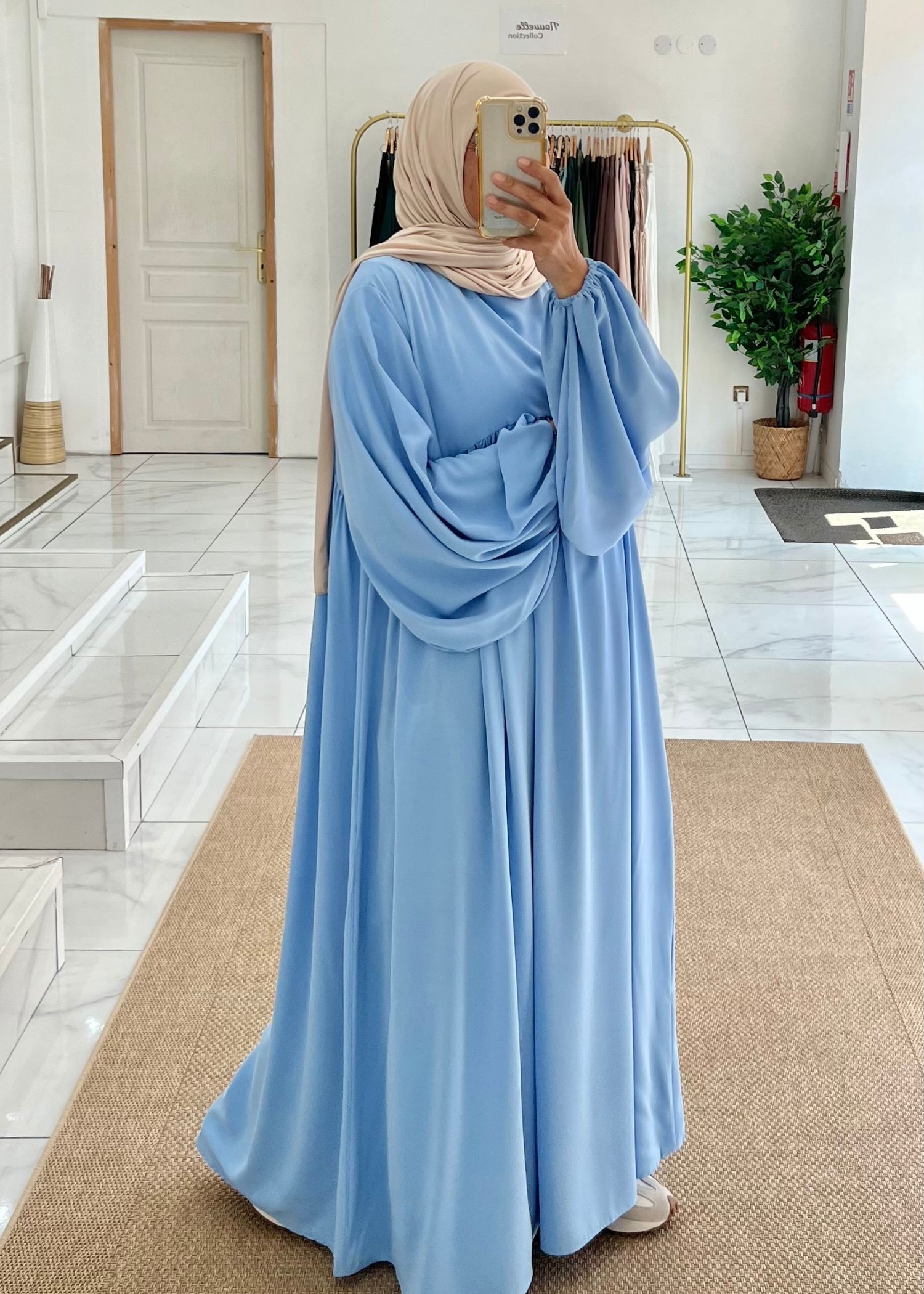 Abaya ballon bleu Abaya ballon bleu