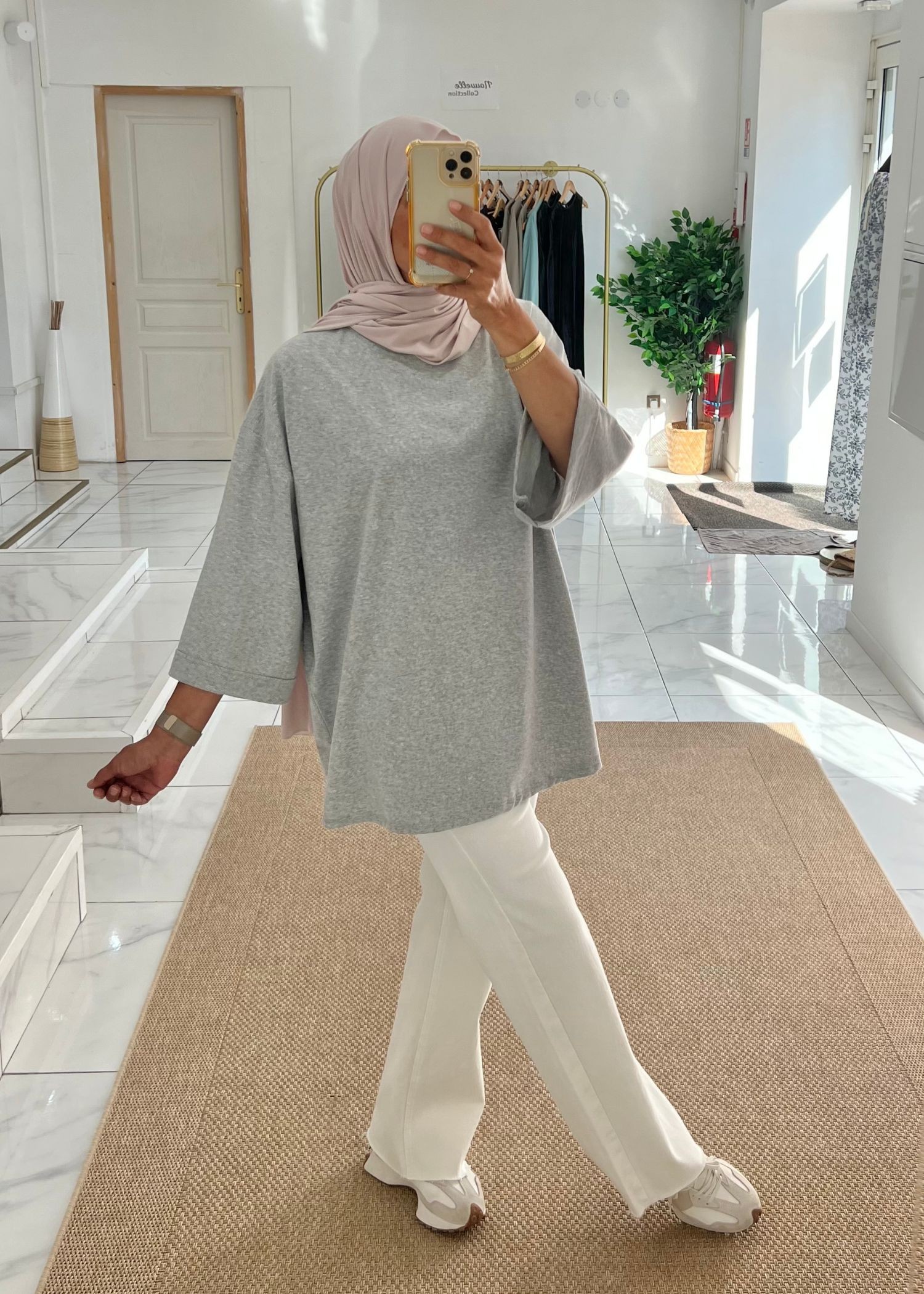 Tee-shirt over gris chiné