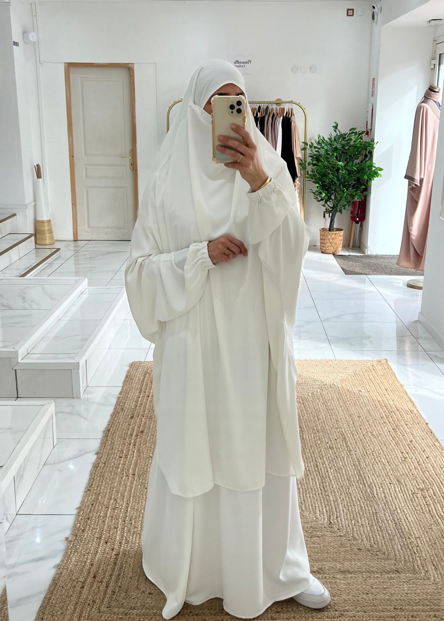 Jilbeb jupe soie de médine blanc Jilbeb jupe soie de médine blanc