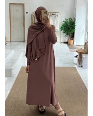 Burkini long 4 pièces violet