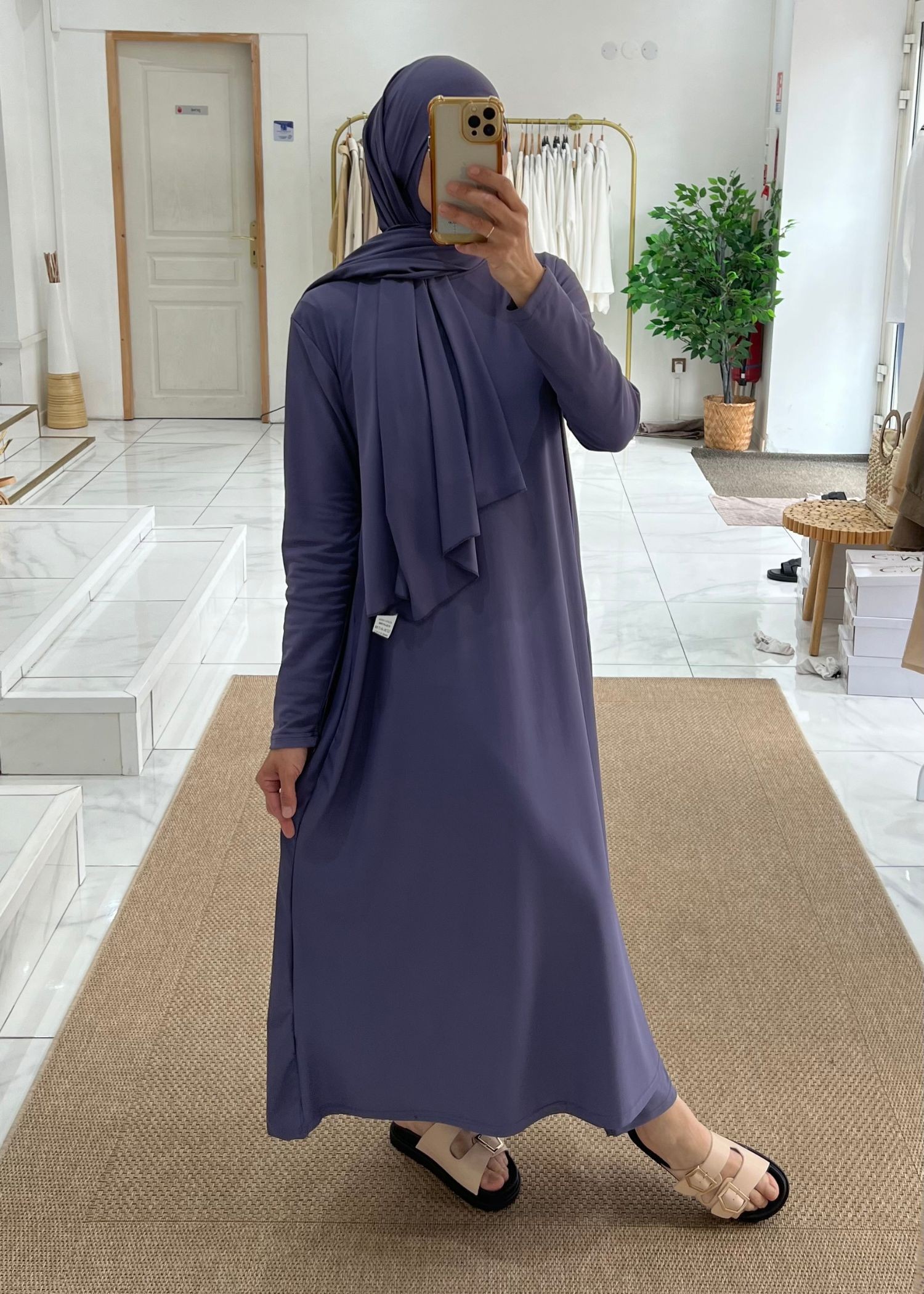Burkini long 4 pièces violet