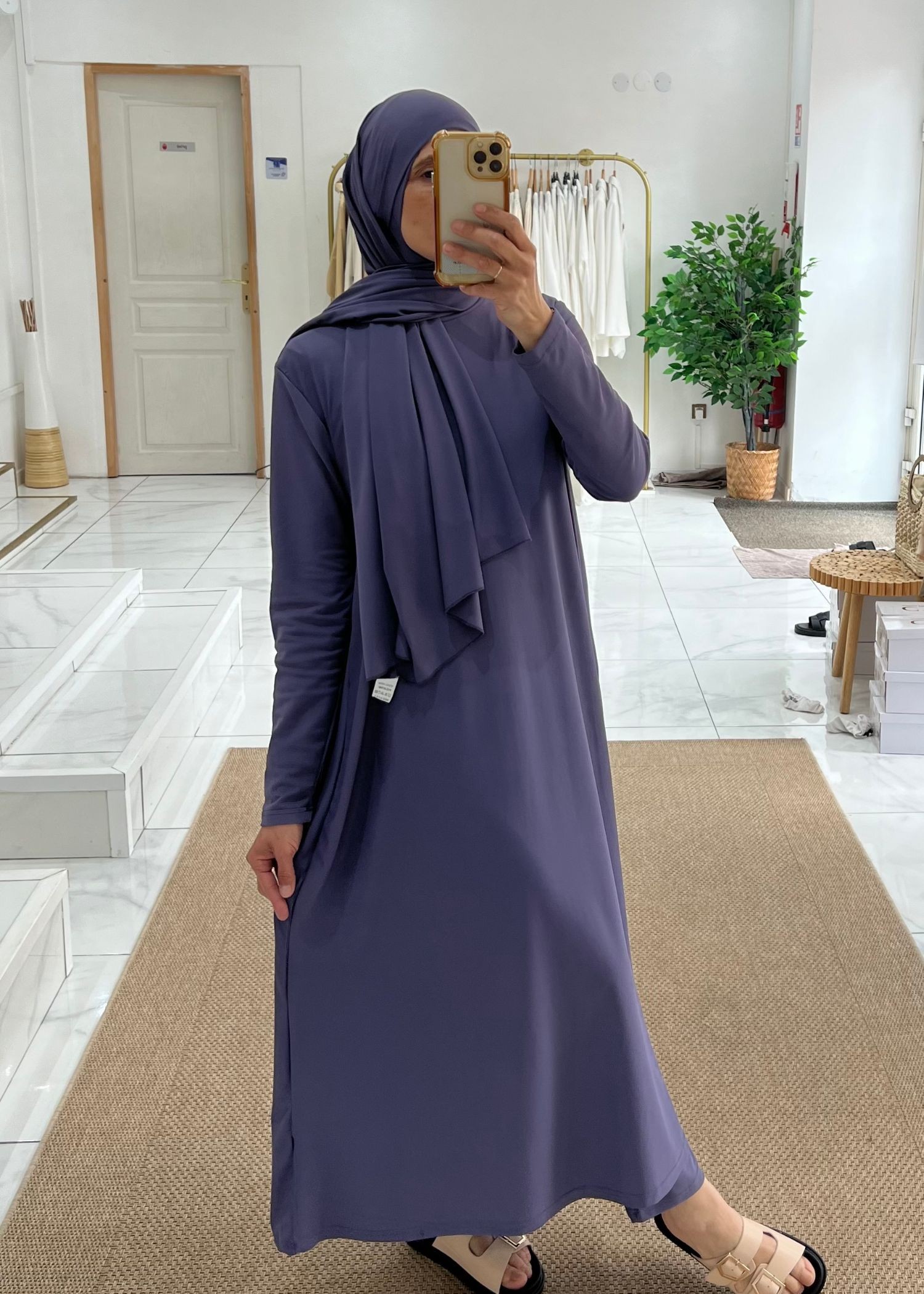 Burkini long 4 pièces violet