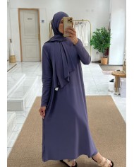 Burkini long 4 pièces violet