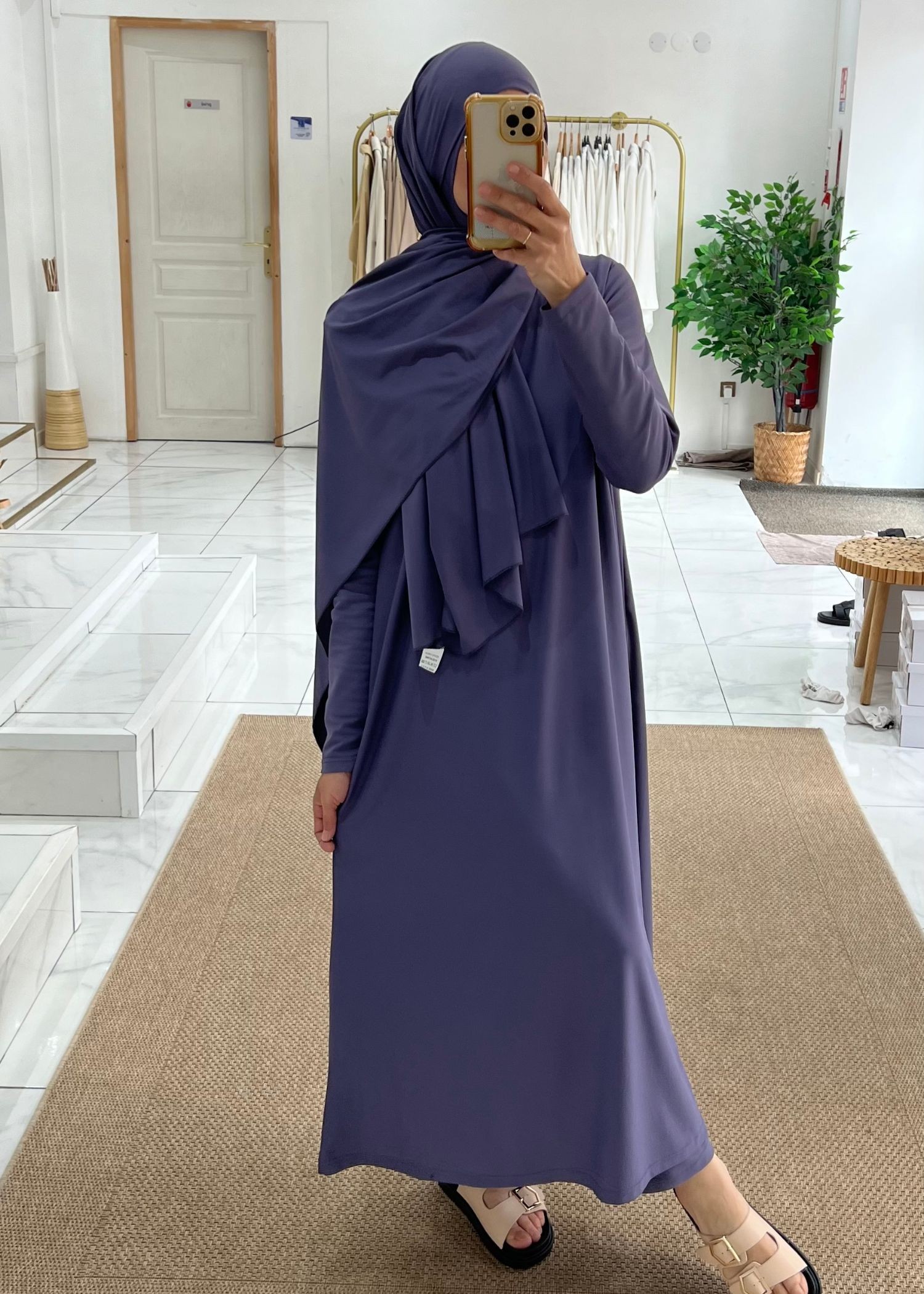 Burkini long 4 pièces violet