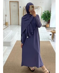 Burkini long 4 pièces violet