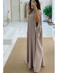 Abaya farasha diamant rose poudré