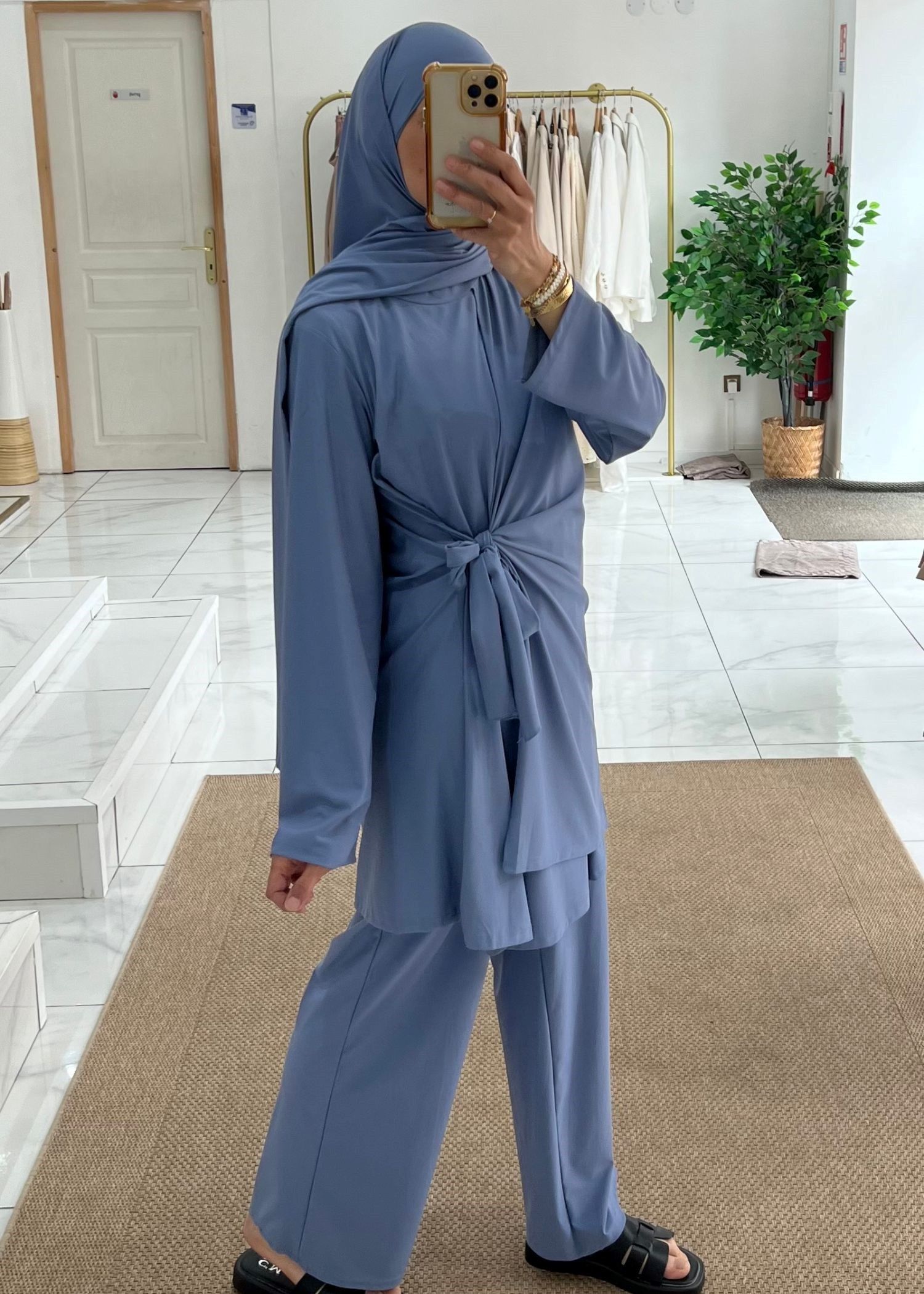 Burkini croisé bleu