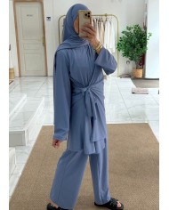 Burkini croisé bleu