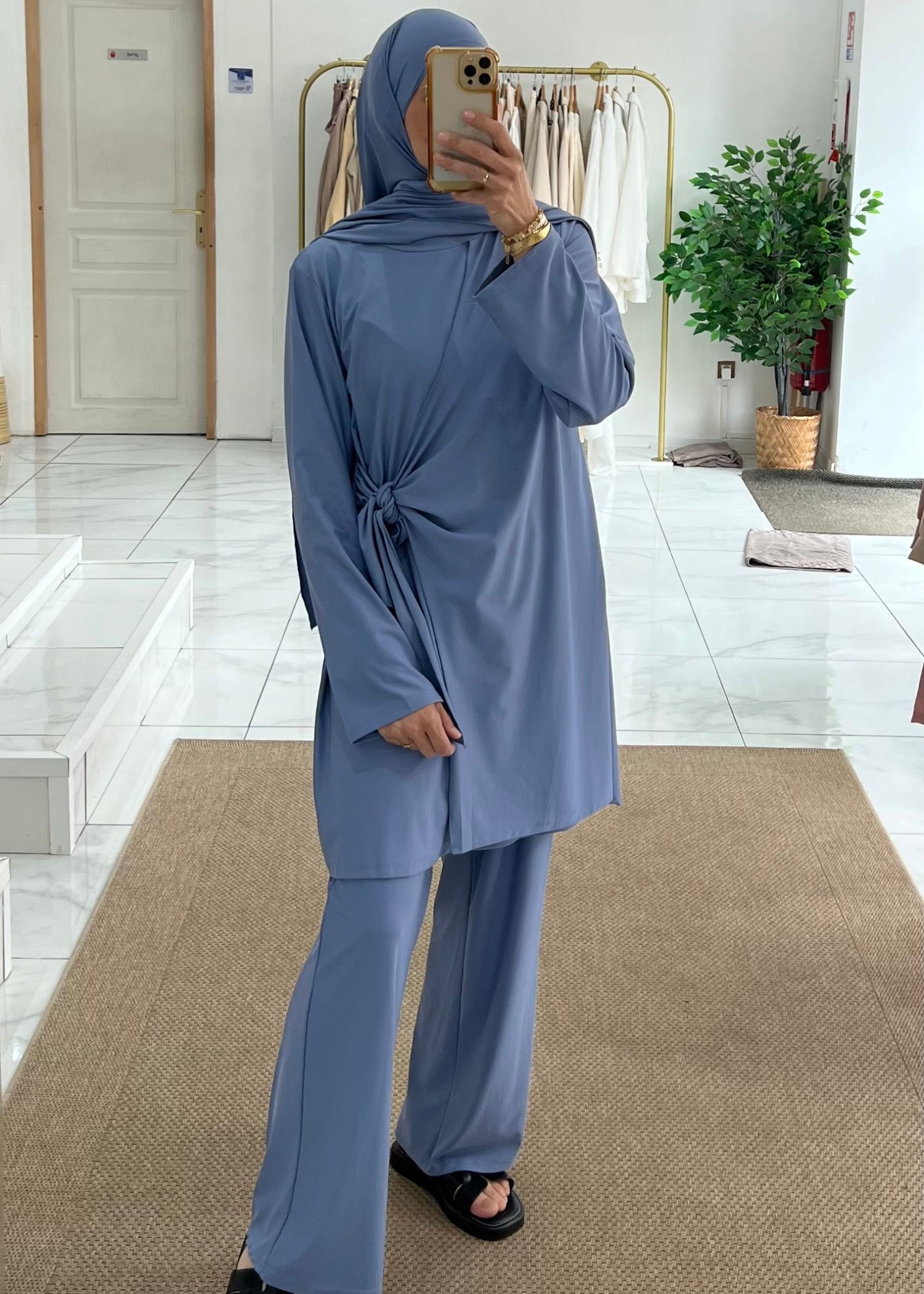 Burkini croisé nœud bleu