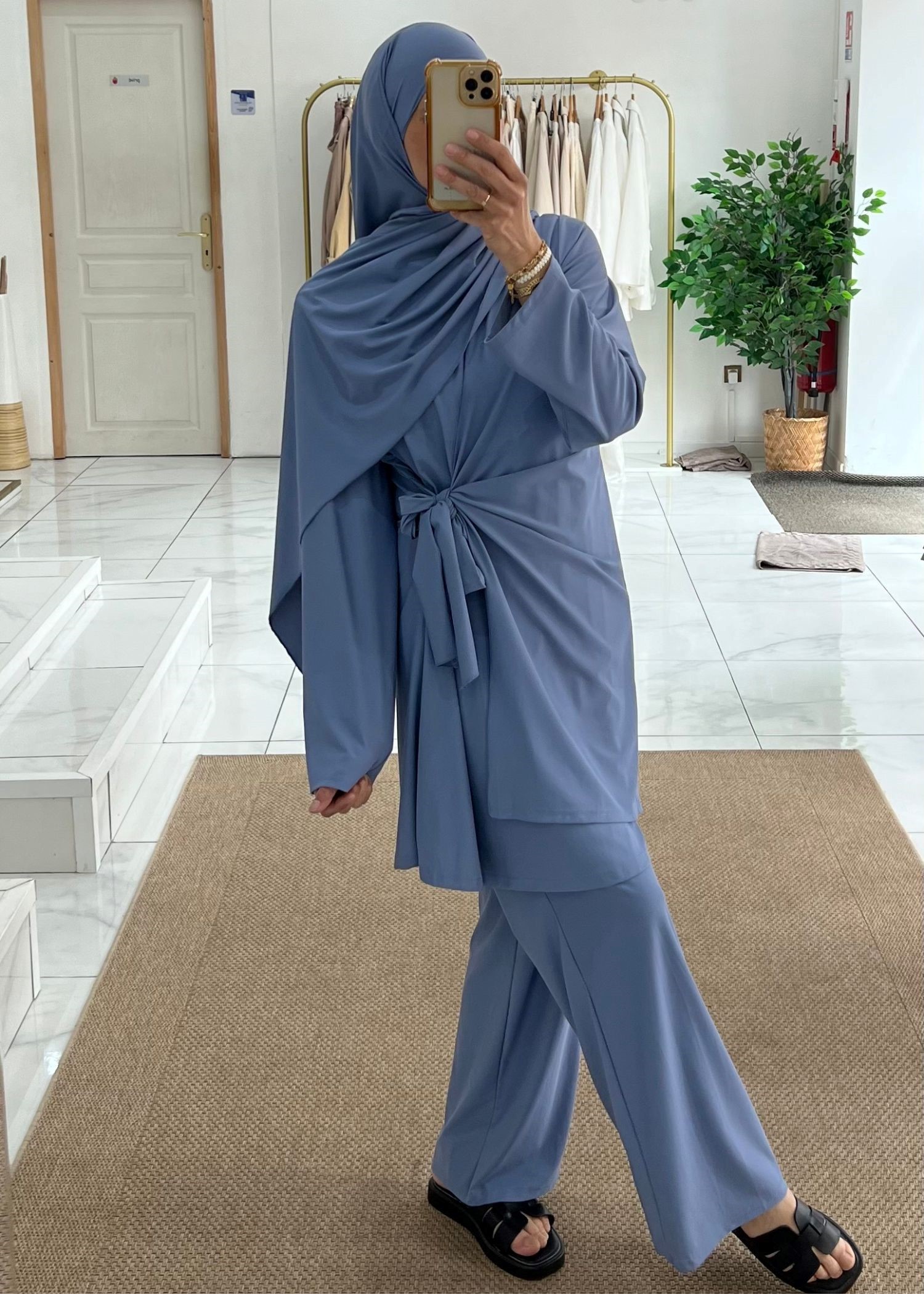 Burkini croisé nœud bleu