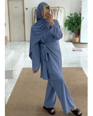 Burkini croisé bleu