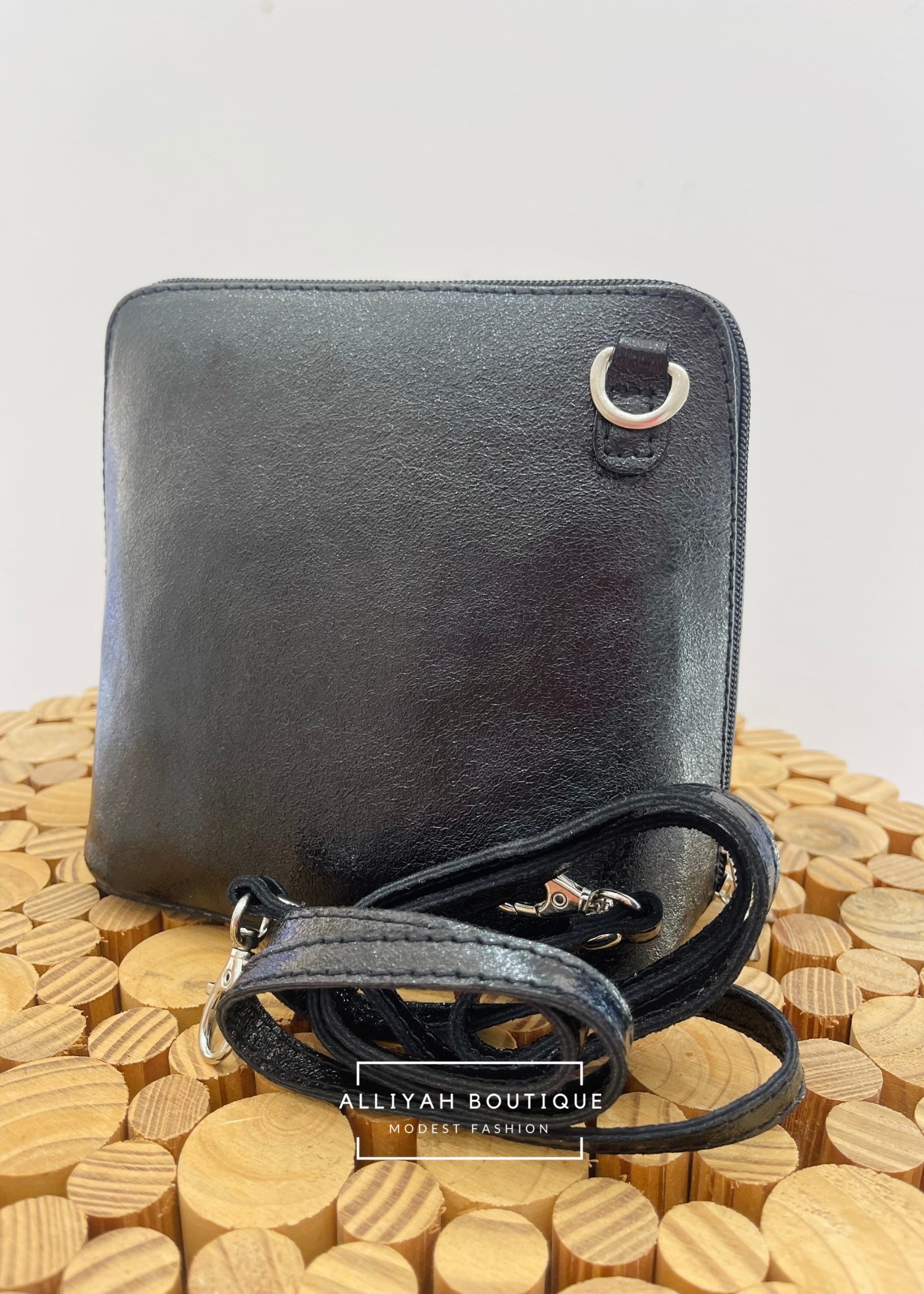 Pochette pailleté noir