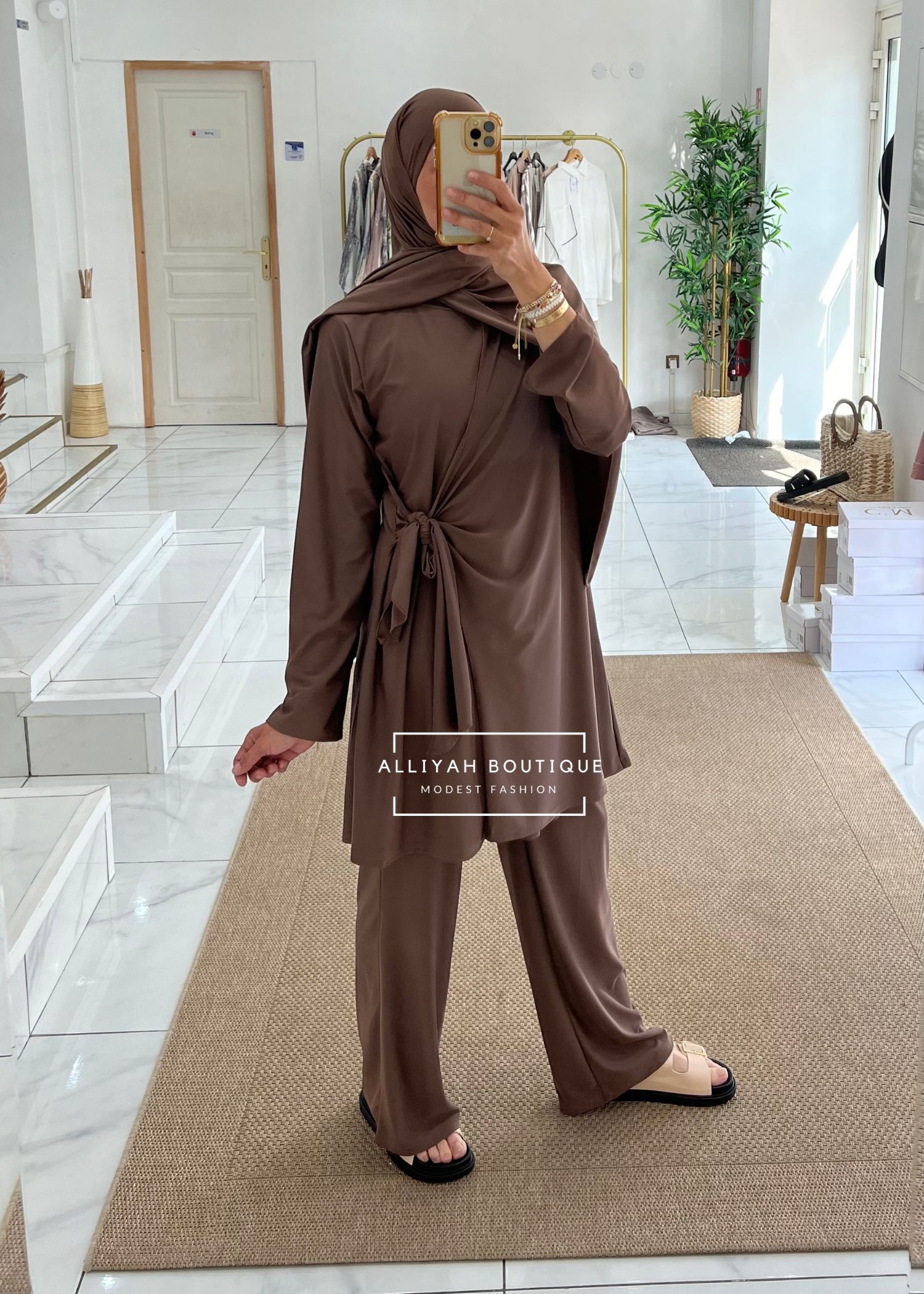 Burkini croisé nœud choco