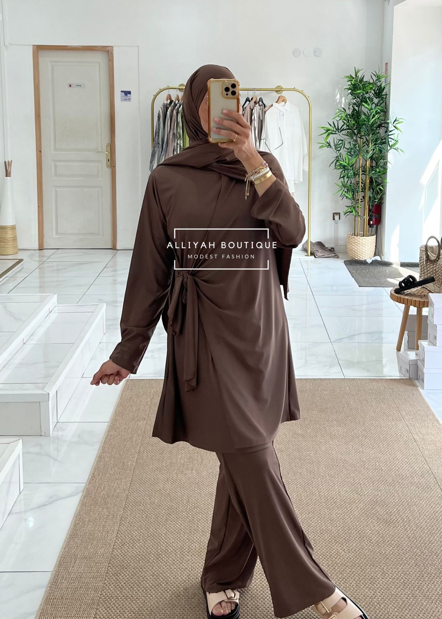 Burkini croisé nœud choco