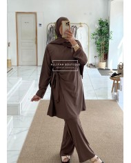 Burkini croisé nœud choco