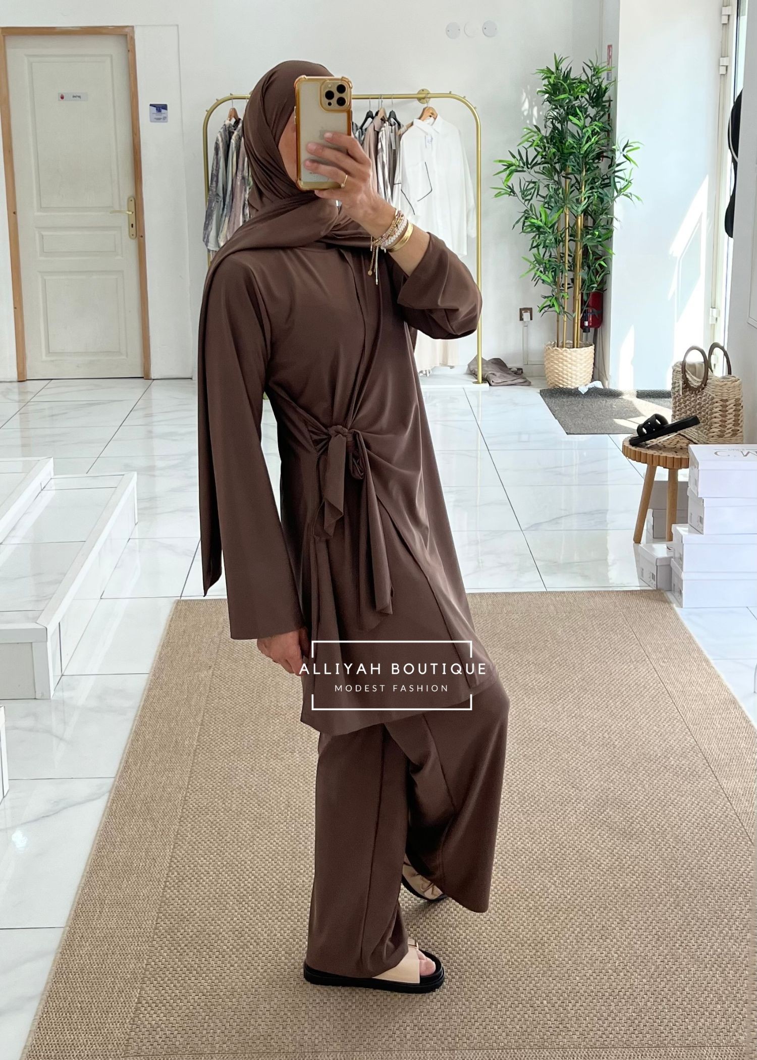 Burkini croisé nœud choco