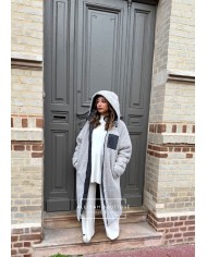 Doudoune 2 en 1 réversible Gris foncé et gris clair