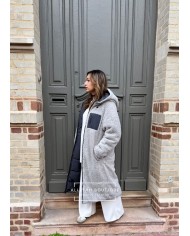 Doudoune 2 en 1 réversible Gris foncé et gris clair