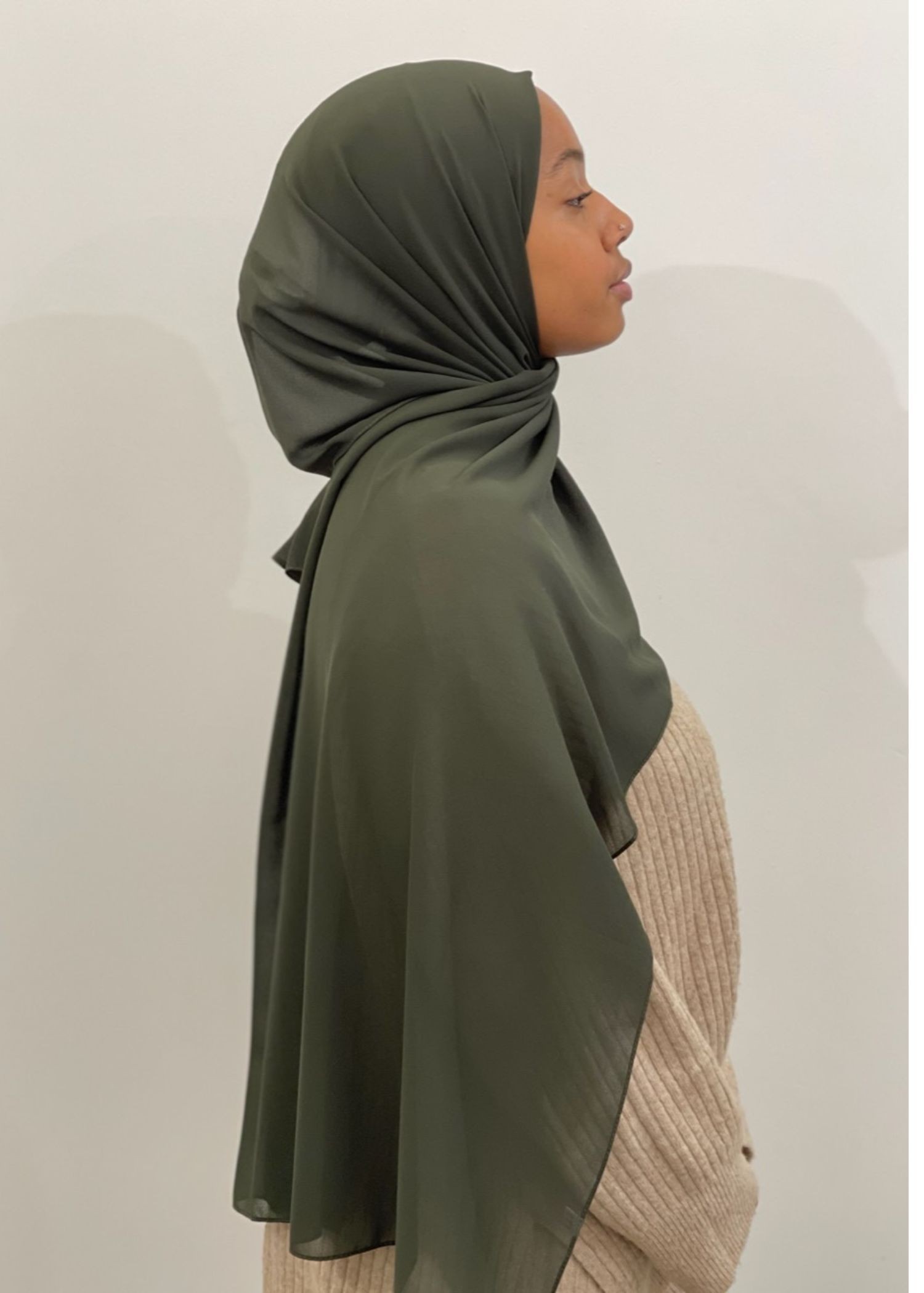 Mousseline vert militaire