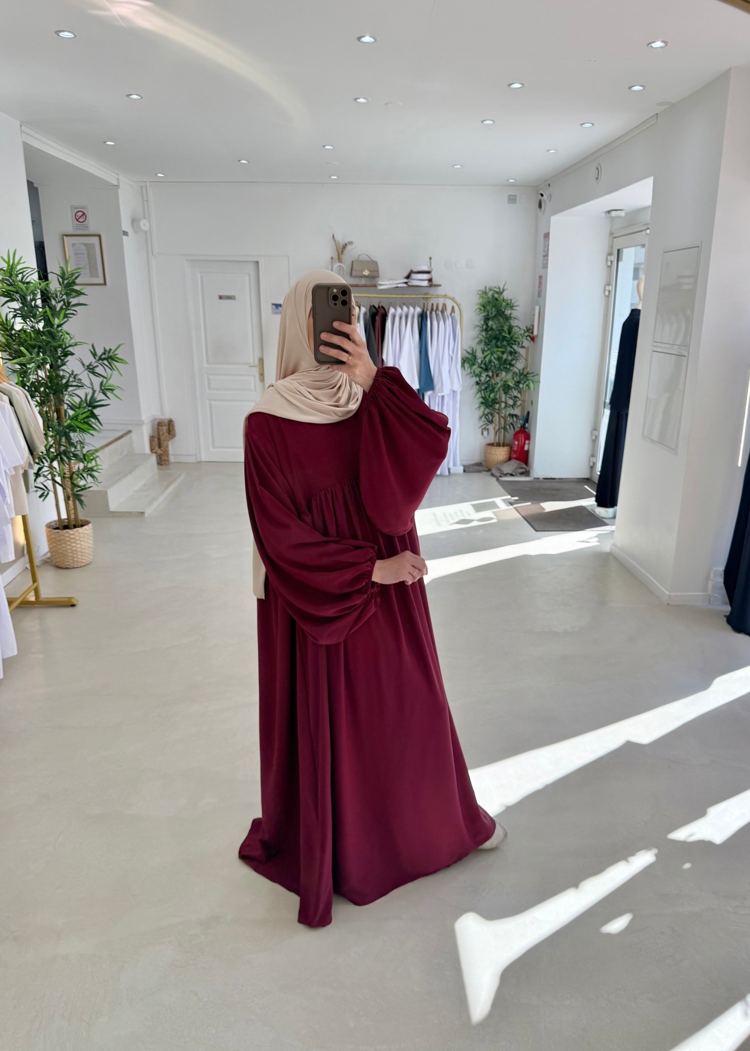 Abaya ballon bordeaux Abaya ballon bordeaux