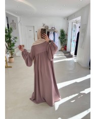 Abaya ballon vieux rose