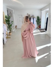 Abaya ballon vieux rose
