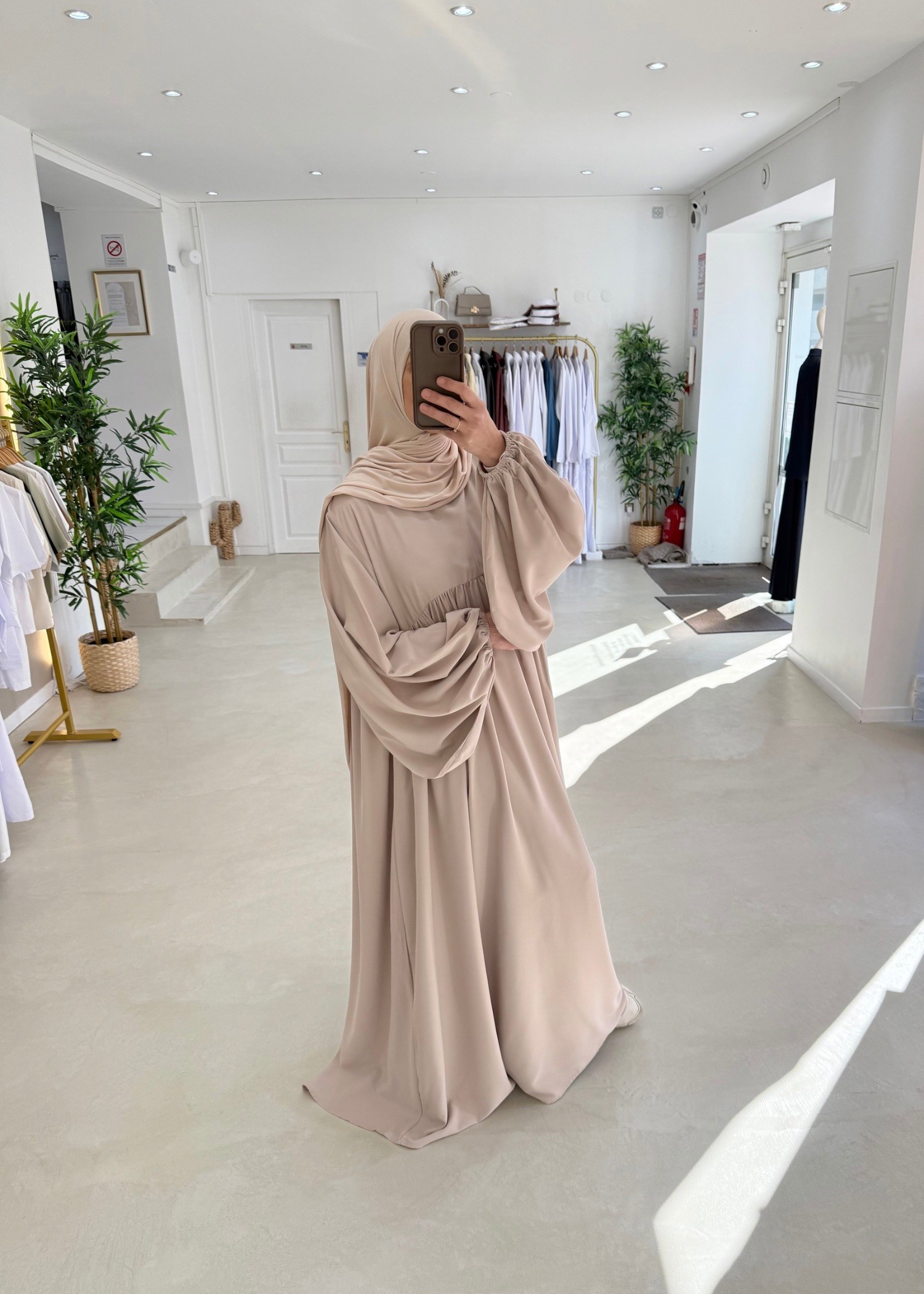 Abaya ballon beige