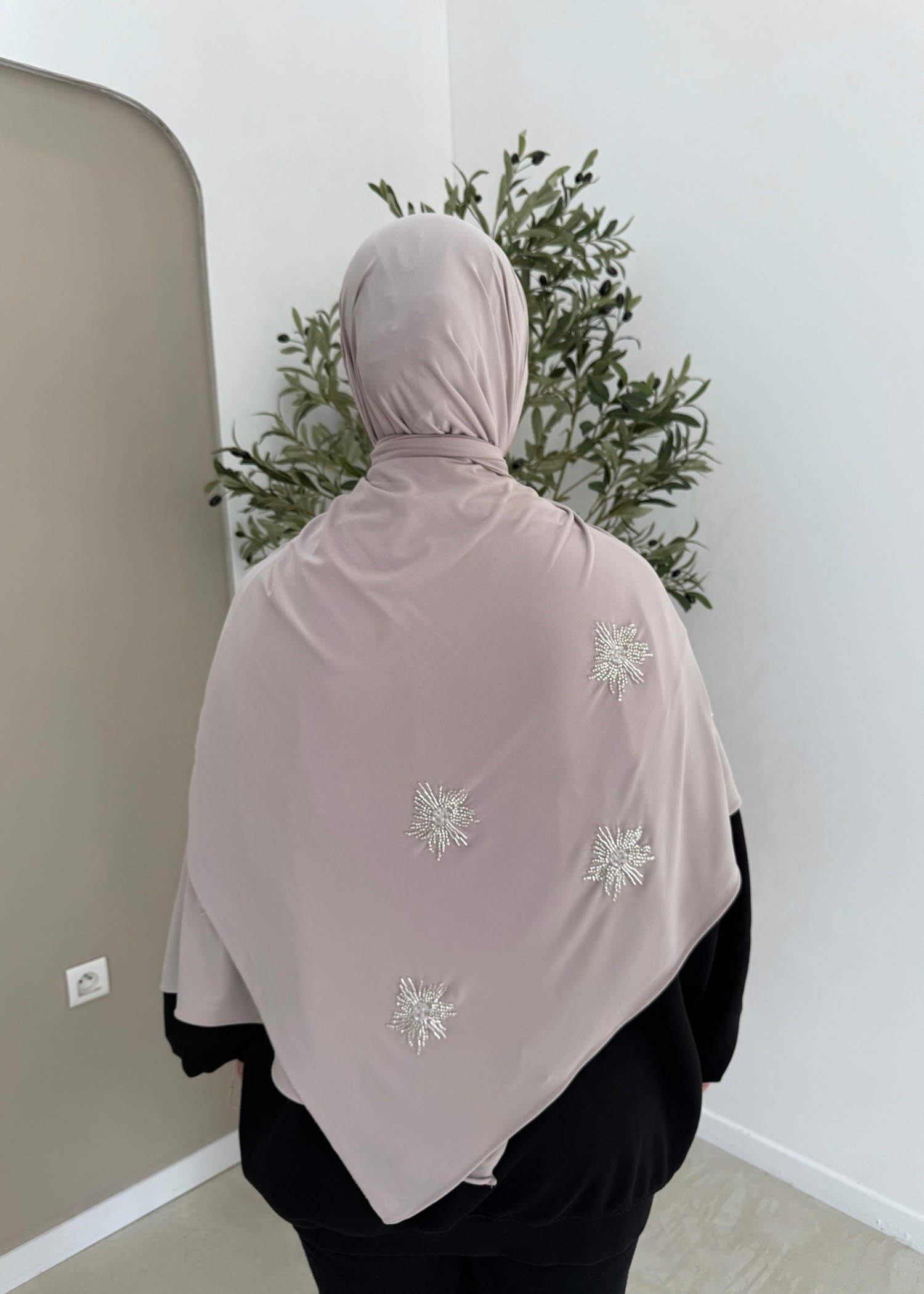 Jersey premium perlé grège