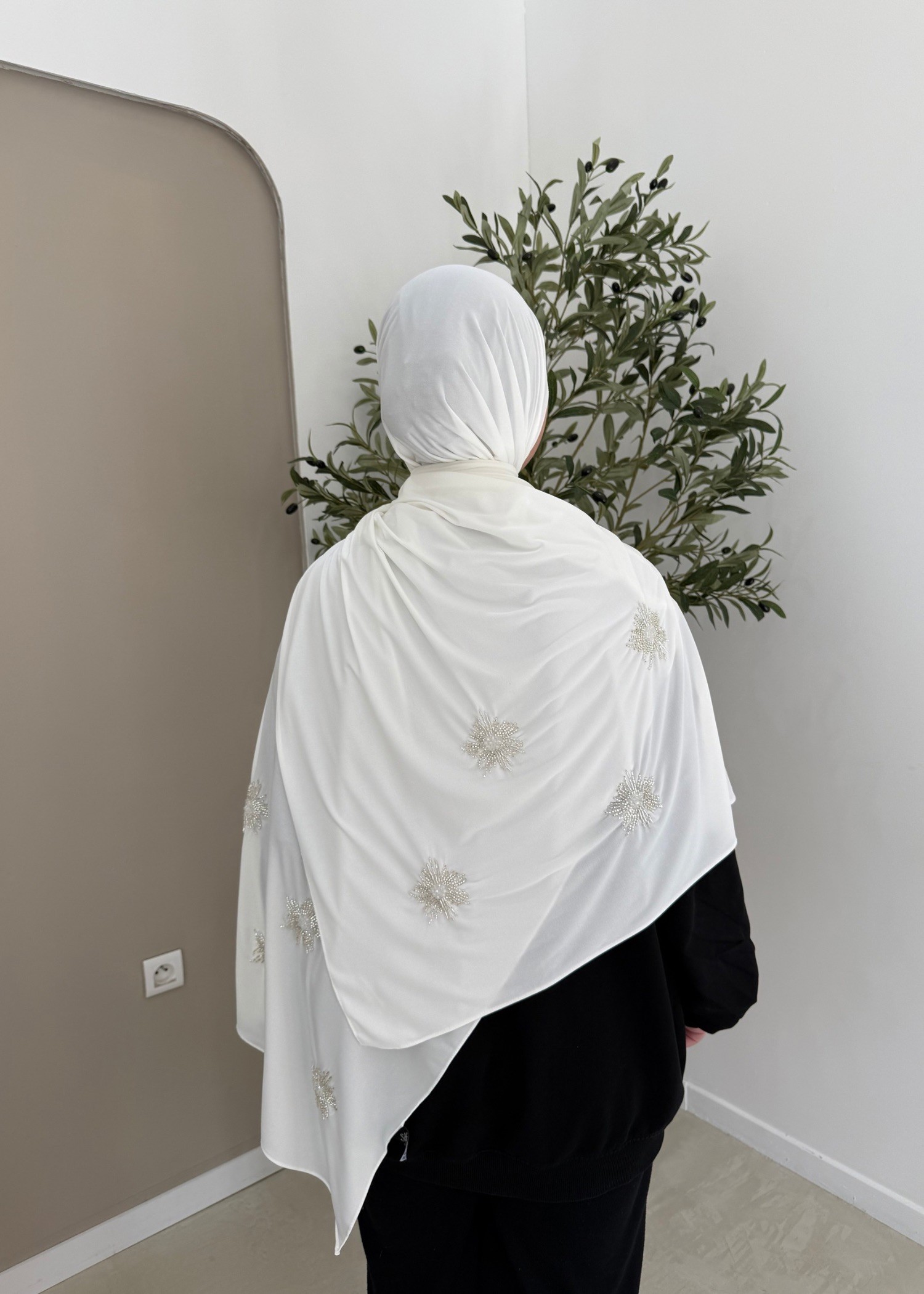 Jersey premium perlé blanc cassé