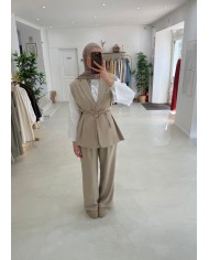 Pantalon large City chocolat Pantalon large City chocolat