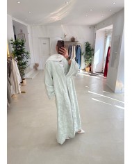 Kimono brocard vert d’eau