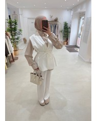 Veste blazer sans manches blanche