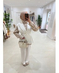 Veste blazer sans manches blanche