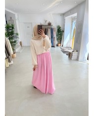 Jupe gaz de coton jaune