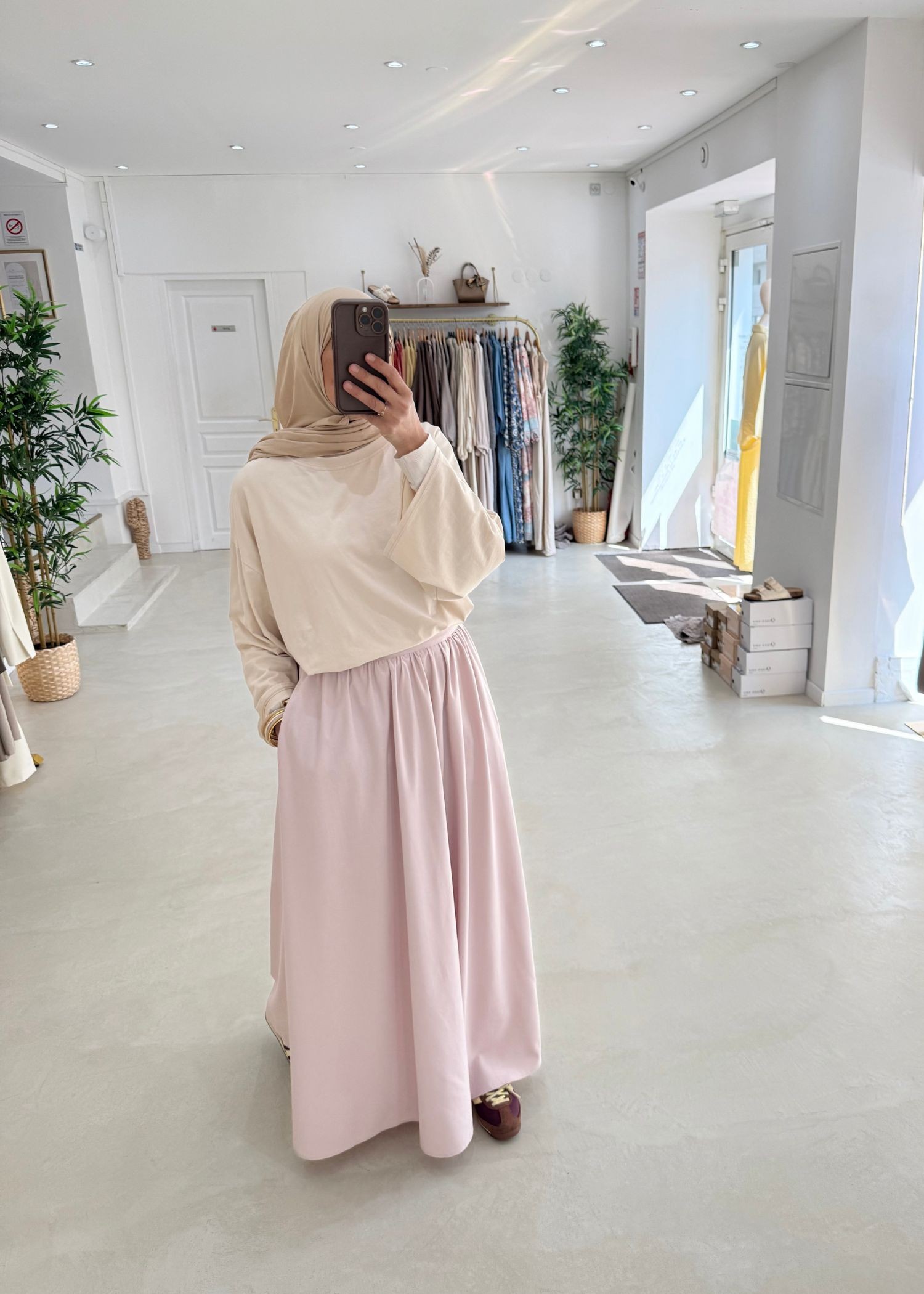 Jupe Line rose clair