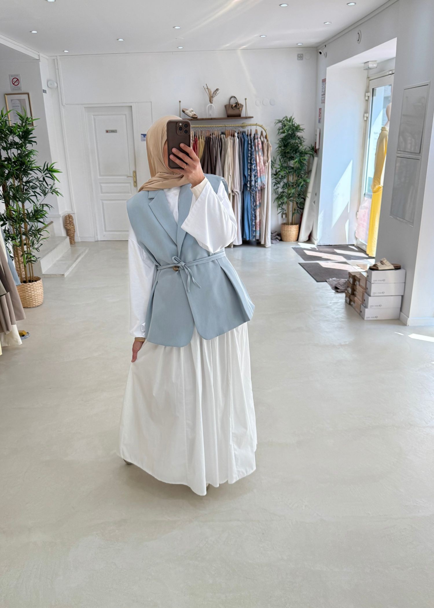 Veste sans manche bleu clair