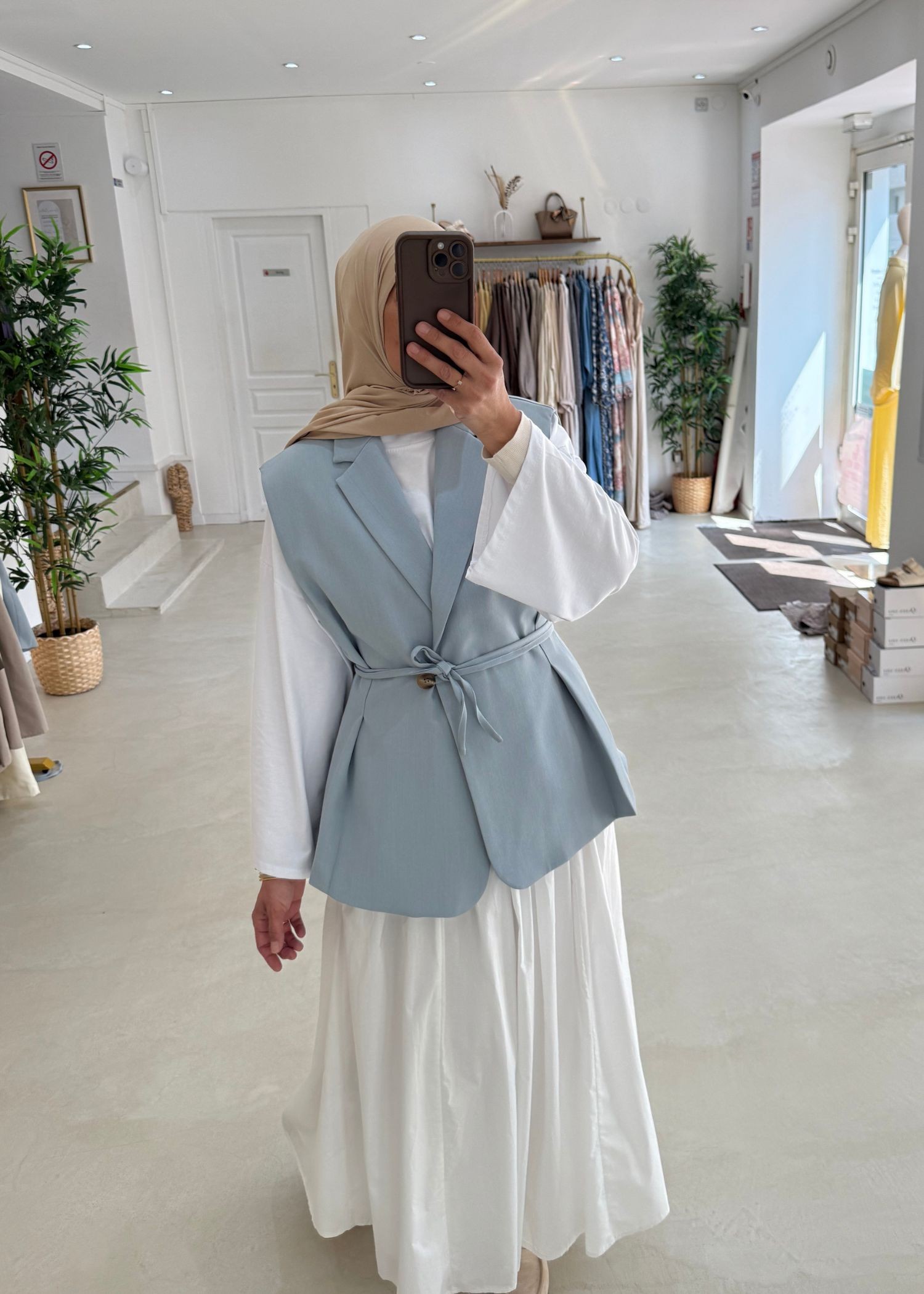 Veste sans manche bleu clair