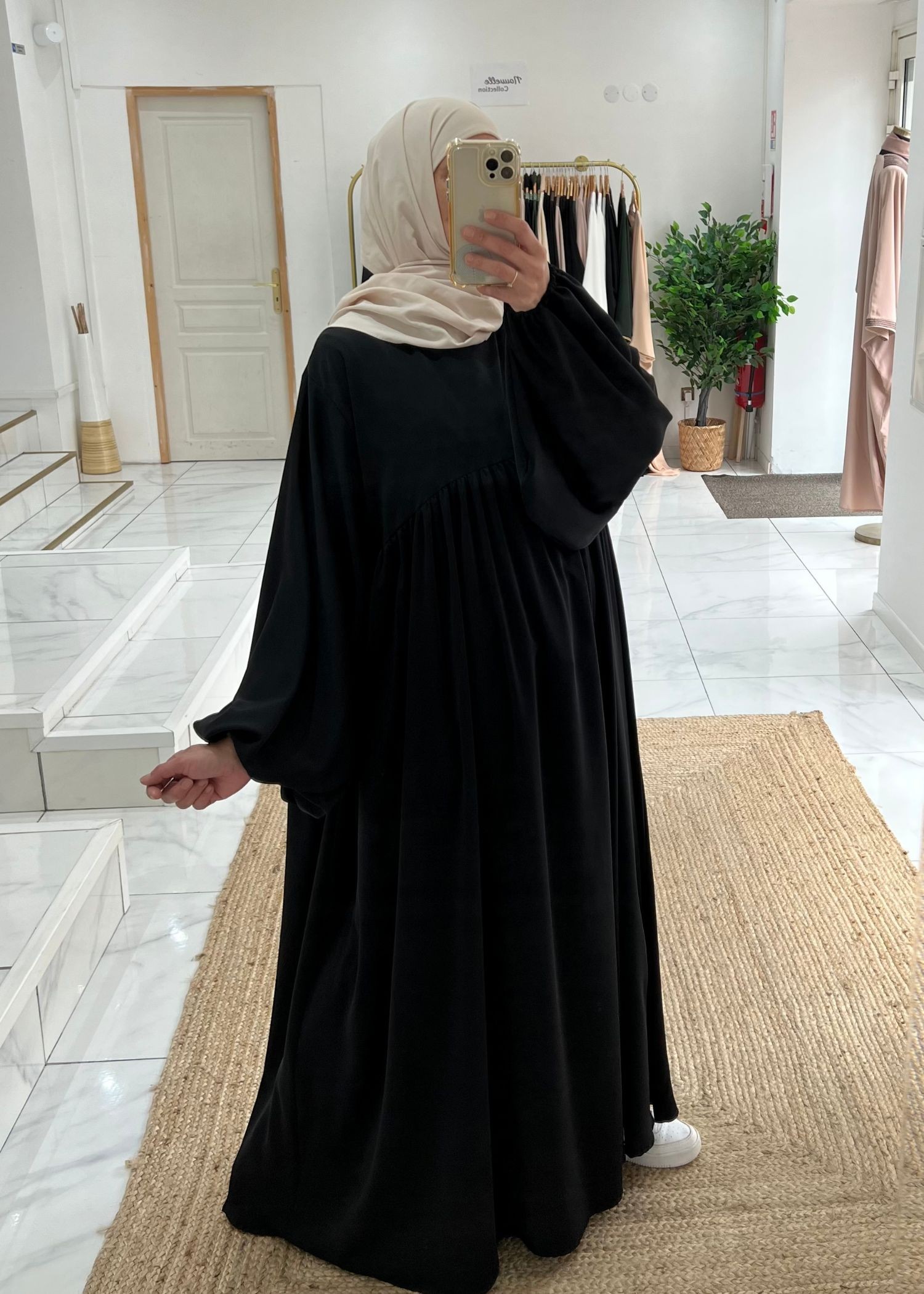 Abaya ballon noir