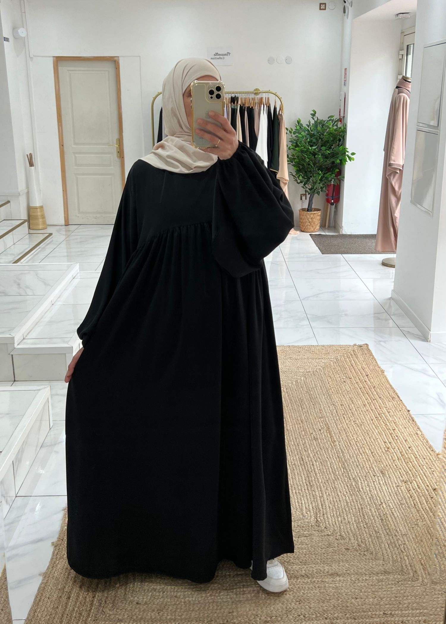 Abaya ballon noir