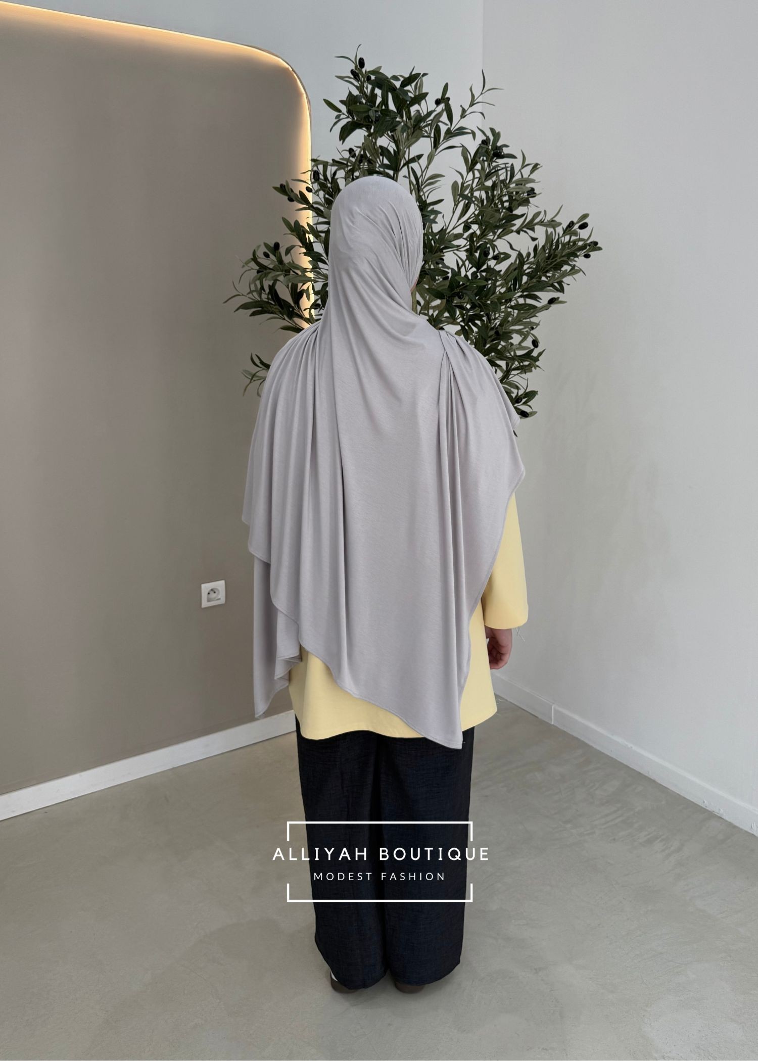 Hijab modal/coton gris perlé
