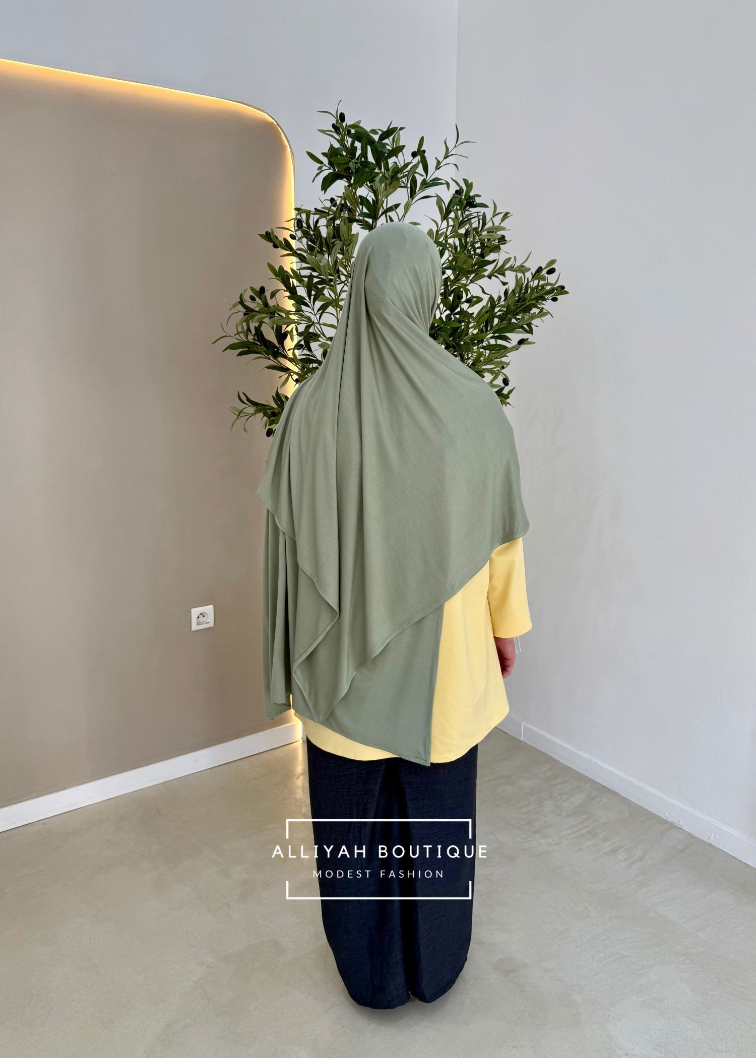 Hijab modal/coton vert tilleul