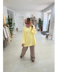 New tee shirt long taupe