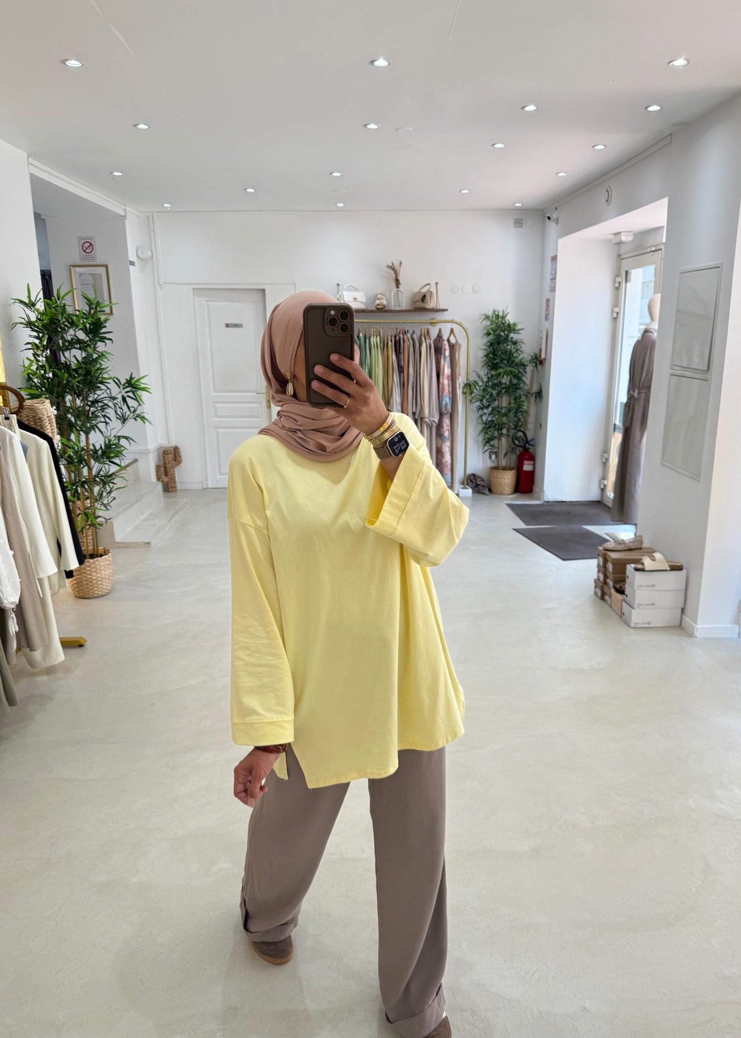 New tee shirt long jaune